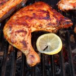 Backyard Barbecued Chicken with Bourbon-Bacon Sauce